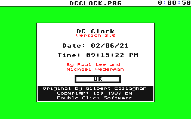 DC Clock atari screenshot
